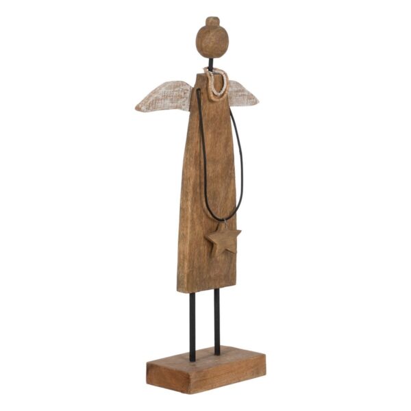 Small Natural Mango Wood Angel - Image 2