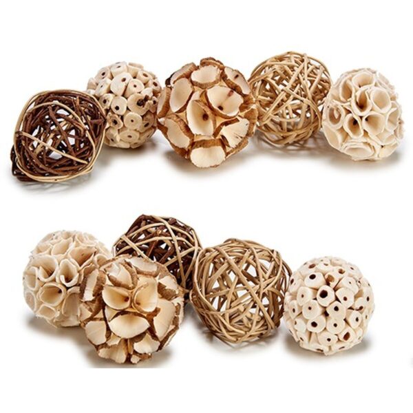 Decorative bauble White Brown Black Natural - Image 2