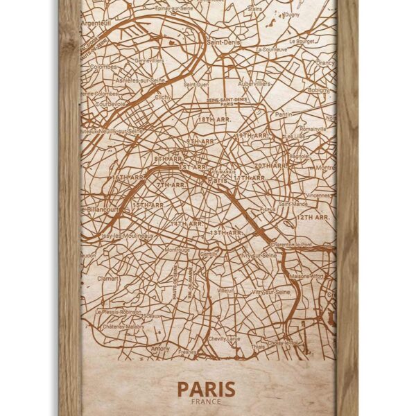 Wooden Street Map | Paris