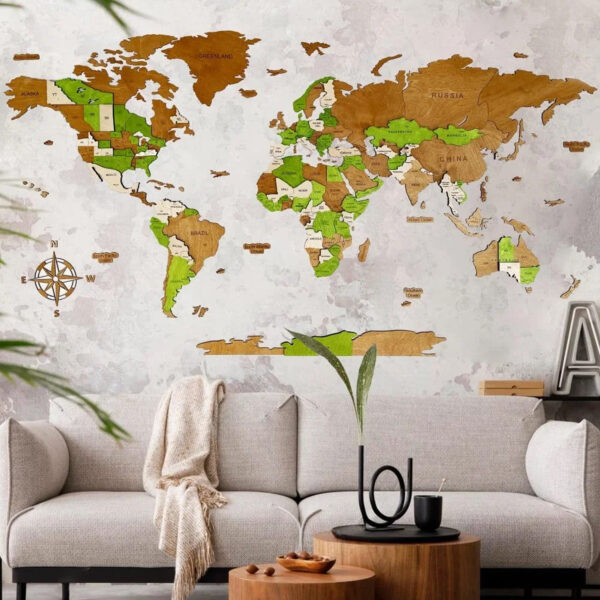 Wooden 3D World Map | LIME