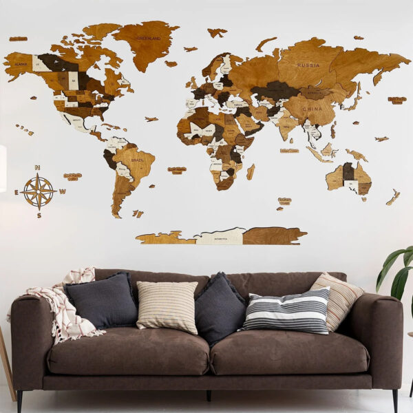 Wooden 3D World Map | MOCHA