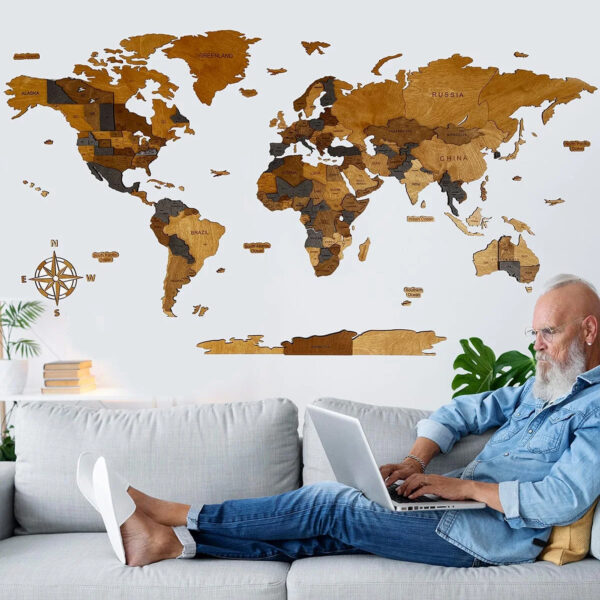 Wooden 3D World Map | ESPRESSO
