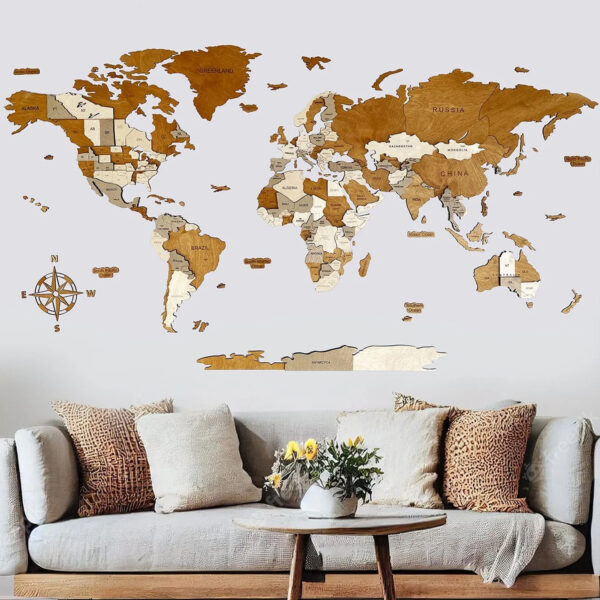 Wooden 3D World Map | CREME