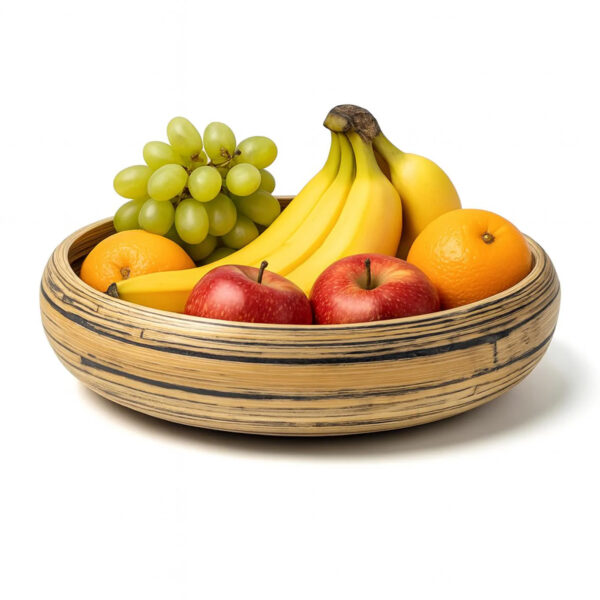 Natural Dark Bamboo Fruit Bowl